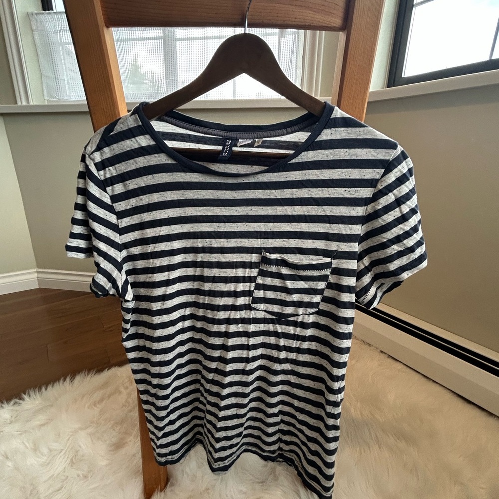 Striped Navy and White T-Shirt